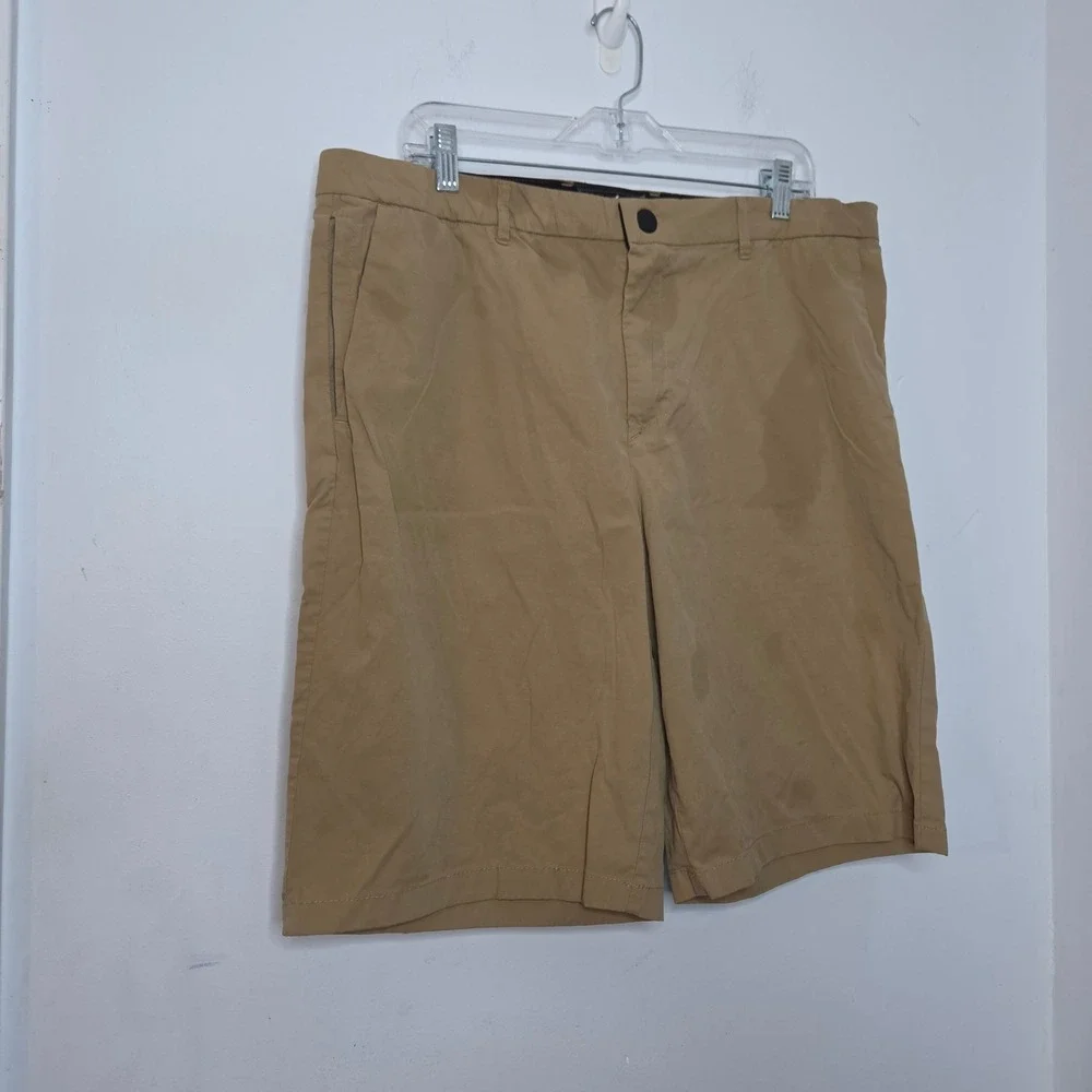 Dvision Brand Mens Tan Khaki Flat Front Chino Shorts Size 38 Casual Summer
